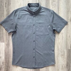 Vuori  Short Sleeve Ace Shirt Button Down Gray Men’s Size L